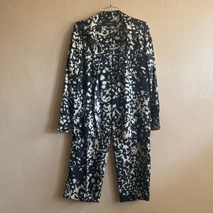 Banana Republic Black and Cream Patterned Pantsuit Set